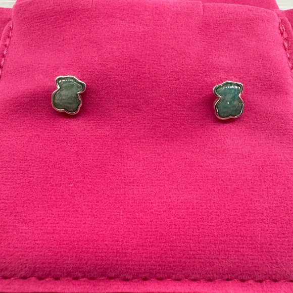 Authentic Silver Tous Earrings with Amazonite - Picture 1 of 8